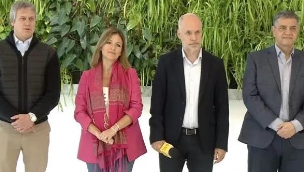 Rodríguez Larreta, Soledad Acuña, Felipe Miguel y Jorge Macri participaron del anuncio.