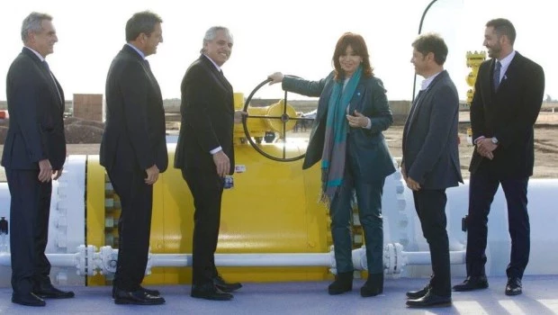 Cristina Kirchner, Alberto Fernández y Massa inauguraron el gasoducto Néstor Kirchner