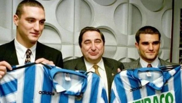 Lionel Scaloni y su hermano Mauro, cuando en 1998 se incorporaron a La Coruña.
