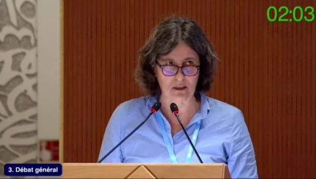 Silvia Prieri, ayer en el tercer plenario de la 77ª Asamblea Mundial de la Salud.