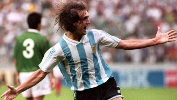 Festeja Gabriel Batistuta, autor de los dos goles argentinos en la final de la Copa América de 1993.