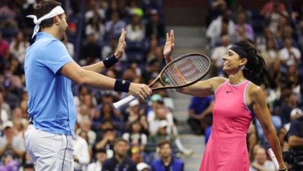 Un momento para recordar: Juan Martín del Potro y Gabriela Sabatini, juntos en una cancha.