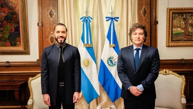 Milei y Bukele abordaron la cooperación bilateral en temas como "energía, comercio y seguridad"