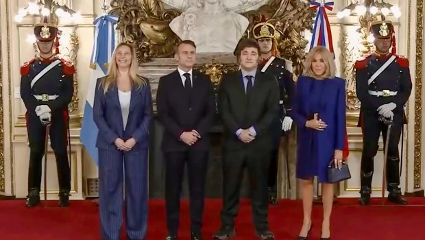 Milei recibe a Emmanuel Macron en Casa Rosada 