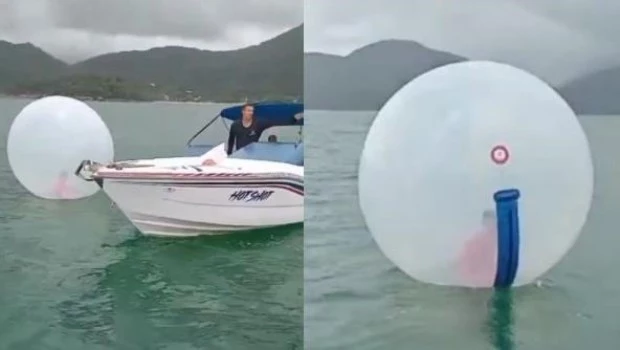 Rescatan a un niño que llevaba horas adentro de una burbuja inflable de plástico a la deriva en el mar