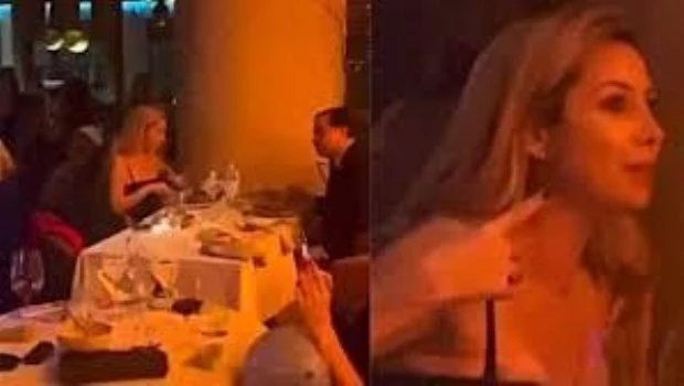 La ex primera dama cenó en un restaurante de Madris con sus custodios.