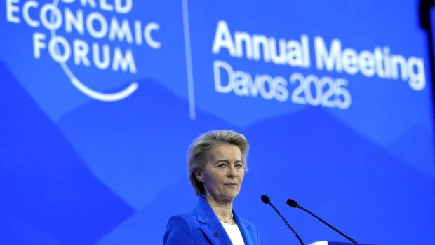 Ursula von der Leyen, presidenta de la Comisión Europea, habla en el Foro Económico Mundial en Davos, Suiza.