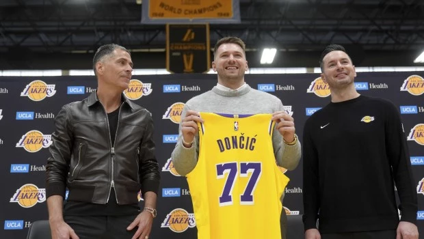 Luka Doncic fue presentado como Laker y está listo para debutar 