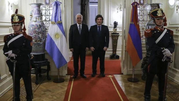 Milei recibió a su par de Armenia en la Casa Rosada