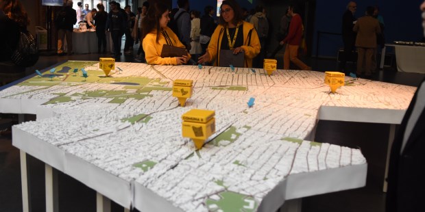 Una gran maqueta de la ciudad de Buenos Aires en la jornada "La ciudad que queremos"foto: Gustavo Carabajal